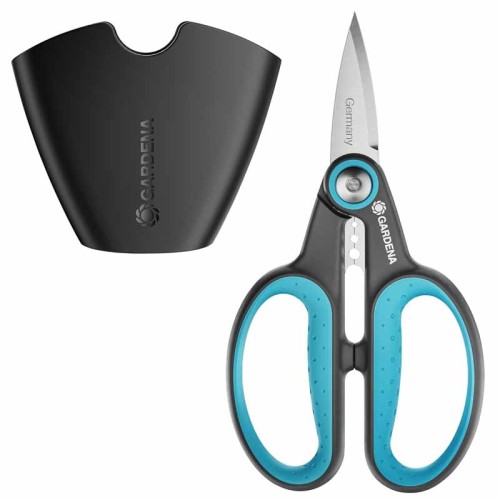 GARDENA 12214-36 HerbCut Herb Scissors with Defoliation Function Precise Stainless Steel Scissors for Woody Herbs LG1001