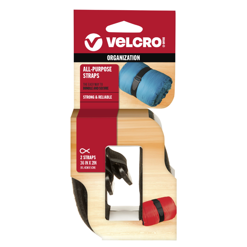VELCRO Brand ALL-PURPOSE STRAPS 36 inch x 2 inch | 2 straps | Reusable Fastening Cable Ties | Hook and Loop Straps for Organizing Cords, Wires, Tools, Gardening, DIY | Made in USA HM0756
