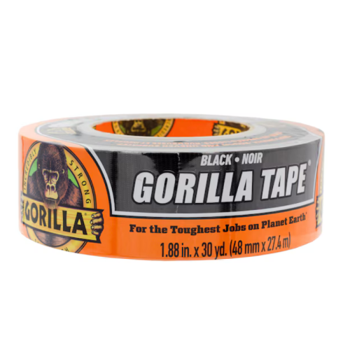 Gorilla Black Duct Tape Heavy-Duty and Versatile 1.88 inch x 30 Yards HM0743