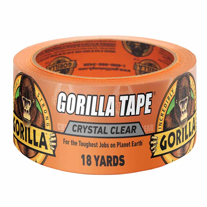 Gorilla Crystal Clear Duct Tape Strong and Versatile 1.88 x 18 yd Clear HM0629
