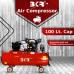 BKR® 100 LTR Portable Air Compressor with Double Pump with 2 Hp Motor WS0526