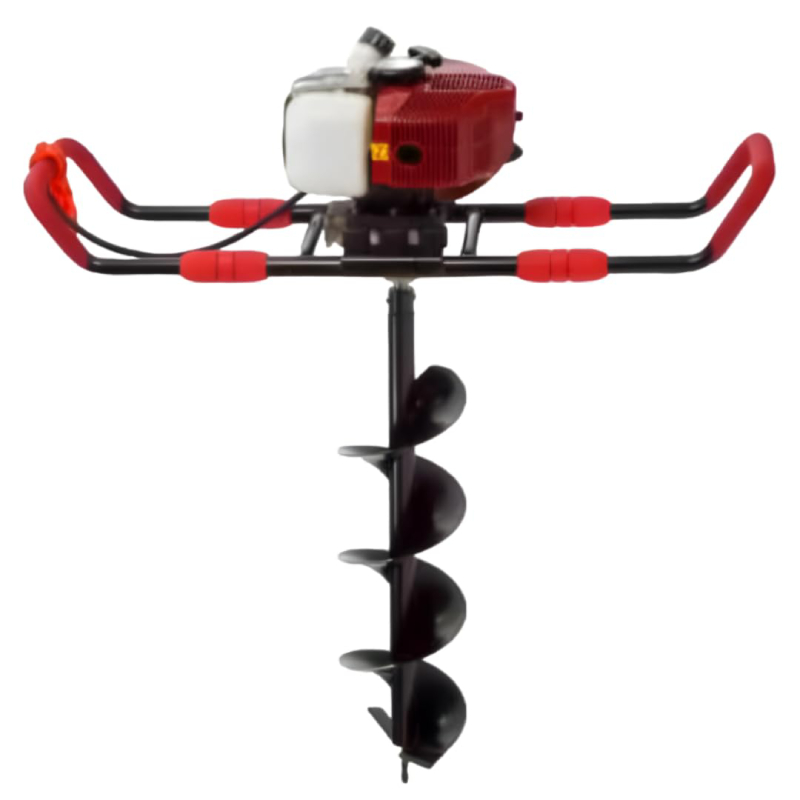 BKR® Earth Auger Post Hole Digger 82cc Versatile for Planting with 8 Inch Bits | 2 stroke 4.2 hp Air cooled Petrol Powered Engine- LG0683