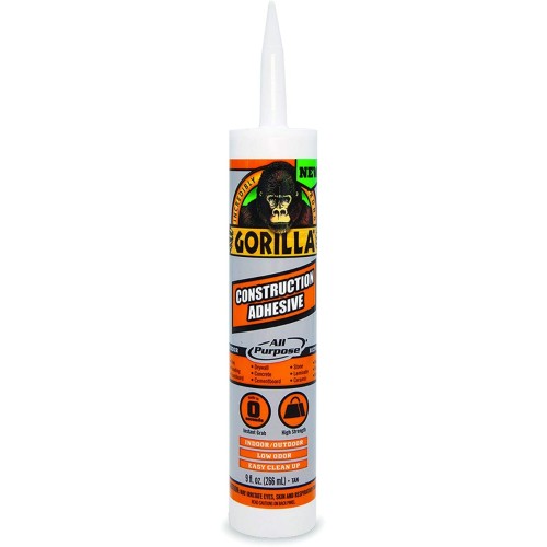 Gorilla Construction Adhesive, 9 Ounce Cartridge, White HM0631