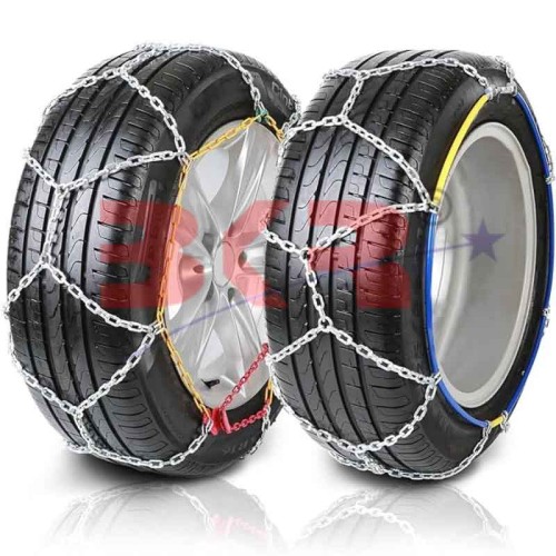 BKR Snow Chain 1 pair (2pc in each pair) For Jimny, Innova Crysta, Kia Seltos, Ertiga, Tata Nexon etc 14", 15", 16", 17" & 18" inches of Tyre Carbon Steel 16mm- FREE 2 bungee ropes with 1 pair of gloves for extra grip! CA0154