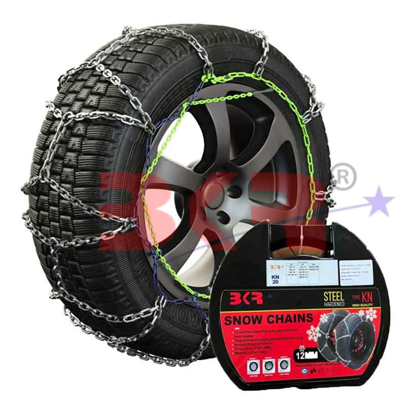 BKR Snow Chain 1 pair (2pc in each pair) Carbon Steel 12mm for Alto800, K10, Eon, also for 12" to 13" Tyres- FREE 2 bungee ropes with 1pair of gloves CA0075/KN20