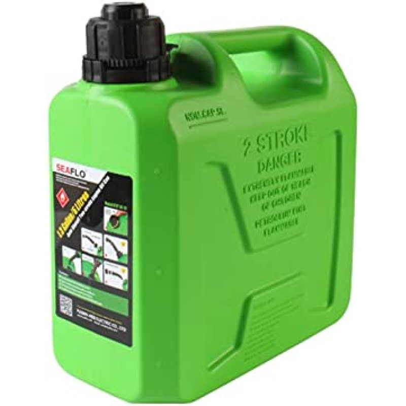 BKR® 5 L Plastic  Jerry Can for Generators, Jeeps and Vehicles (10.5 x 5 x 12.5-inch, Green)