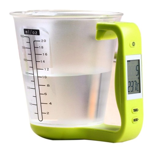 Digital Kitchen Measuring Scale with Temperature Volume Display – Multi-Unit Measuring Cup in Kg Lbs Ounce with LCD Backlit Screen- HM0196