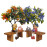 BKR Elderly Couple Showpiece Combo – Grandmother Knitting & Grandfather Reading on Wooden Bench with Blooming Trees – Sentimental Gift for Valentine’s Day, Anniversaries & Special Occasions-HM0418-2