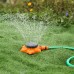 BKR 8-Function Garden Lawn Sprinkler with Water Flow Switch and Spray Nozzle for Efficient Plant Watering and Irrigation - Durable and Easy-to-Use Garden Tool (Orange)- LG0090