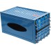 Metal Tissue Box Shipping Container – Creative Tissue Holder for Home, Office, Cafe & Restaurant – Blue - HM0480
