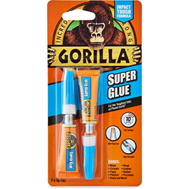 Gorilla Super Strong Glue 2 Tubes in 1 Pack Bonds Everything - HM0301