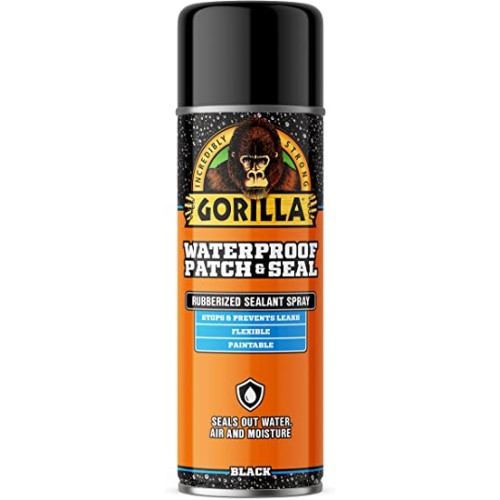 Gorilla Waterproof Patch & Seal Spray, Black, 16 OZ, (Pack of 1)