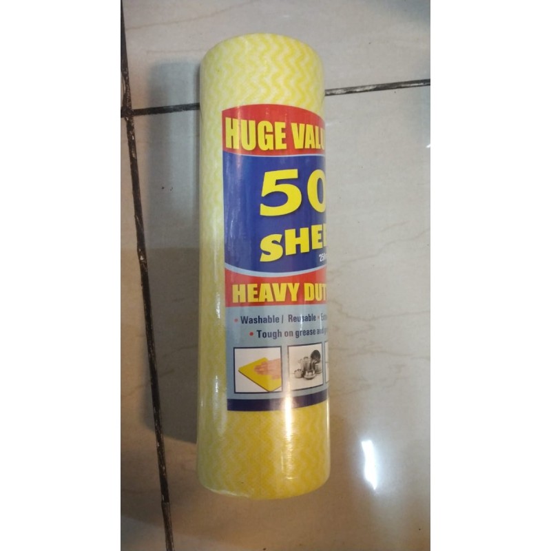 50 Pcs Cleaning Microfiber Cloth 250x300 mm-Yellow