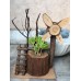 BKR® Wooden Windmill Showpiece Stand – Unique Flower Pot Pen Stand for Home Office Decor and Gift for Garden Lovers LG0675