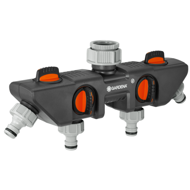 GARDENA 8194-20 Four Channel Water Distributor 3/4" inlet and 1/2" outlet