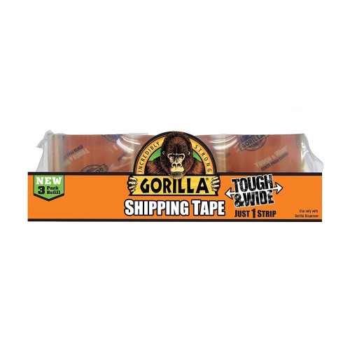 Gorilla Packaging Tape 2.83 In x 30 yd 3 Refill Pack HM0546