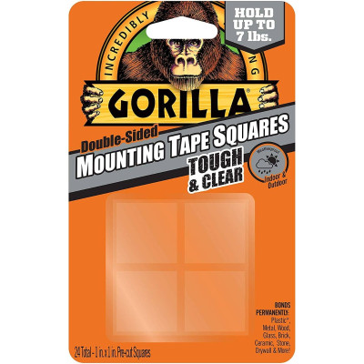 Gorilla Tough & Clear Mounting Tape Squares 1in x 1in 