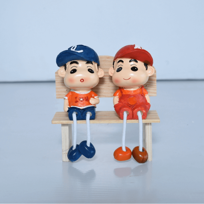 JAGAN HARDWARE Exclusive Home Decor 2 Boys Sitting On Chairs Show Piece for Decoration (Multicolor) – HM0414