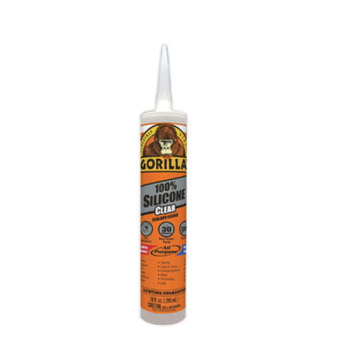 Gorilla Clear Silicone Sealant Caulk, Waterproof and Mold & Mildew Resistant, 10 Ounce HM0626