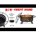 BKR® Premium Quality Round Metal Firepit + barbeque grill for Outdoor Ambiance, Rust free and Durable | 95 x 95 x70 cm Size (39in), 24Kgs | with protected screen cover | High Temperature - Sand Blasted Metal with 5 years Warranty | LG0938