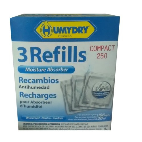 HUMYDRY Moisture Absorber Refill 3 Pack 250 GM Made In Spain- HM0229  