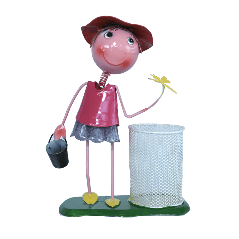 JAGAN HARDWARE Boy Pen & Flower Stand Decoration – Stylish Home Décor | Multipurpose Desk Organizer  LG0360