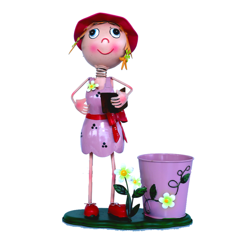 BKR® Girl Boy Flower Pot Decoration - 6 Models assorted bag/ bird medium - LG0362