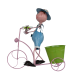 BKR® Boy on Cycle With Flower stand Decoration - 2 assorted Models - LG0366