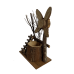 BKR® Wooden Windmill Showpiece Stand – Unique Flower Pot Pen Stand for Home Office Decor and Gift for Garden Lovers LG0675
