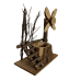 BKR® Wooden Windmill Showpiece Stand – Unique Flower Pot Pen Stand for Home Office Decor and Gift for Garden Lovers LG0675