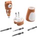 BKR 6-in-1 Cartoon Bear Screwdriver Tool Set – Adorable Multifunctional Ratchet Tool Kit with Magnetic Bits Holder and Non-Slip Grip – Compact and Cute Household Repair Tool- HM0254