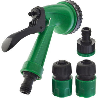 BKR 5 Function Water Spray Gun with 4 Joint Connectors - Adjustable Garden Hose Nozzle for Lawn, Plants, and Cleaning- LG0028