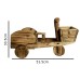 BKR® Wooden Wheel Barrow Pot Decorative Planter – Vintage Wooden Showpiece Flower Stand for Home Garden Office and Gifting – 50cm Elegant Rustic Plant Holder LG0670