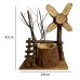 BKR® Wooden Windmill Showpiece Stand – Unique Flower Pot Pen Stand for Home Office Decor and Gift for Garden Lovers LG0675