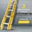 BKR 2 Section Compact Extension Aluminum Step Ladder 8m Full Height with Step Lock System and Anti-Slip Legs – 150 KG Capacity– HM0409