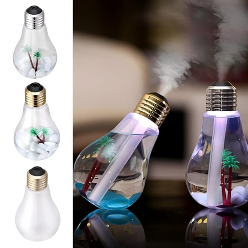 BKR® USB Bulb Shaped Mist Humidifier with Colorful LED Night Light – HM0432 