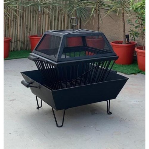 BKR Portable Firepit  With Stand And Skewers For Barbecuing 