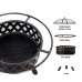 BKR® Premium Quality Round Metal Firepit + barbeque grill for Outdoor Ambiance, Rust free and Durable | 95 x 95 x70 cm Size (39in), 24Kgs | with protected screen cover | High Temperature - Sand Blasted Metal with 5 years Warranty | LG0938