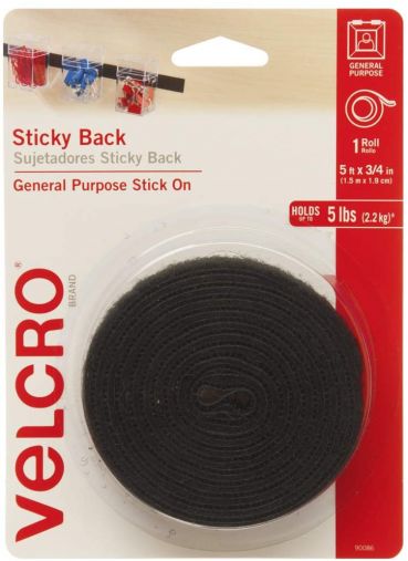 VELCRO® Brand Sticky Back Black Tape Roll 110389 