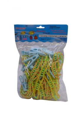 Cloth Drying  Rope With  Clips 5 meter