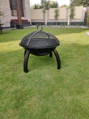 BKR® Firepit Round With Skewers For Barbecuing Outdoor Firepit Bowl 