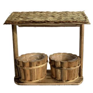 BKR® Wooden Pot 2 Pots In wooden Shed LG0672