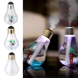 USB Bulb Shaped Mist Humidifier with Colorful LED Night Light